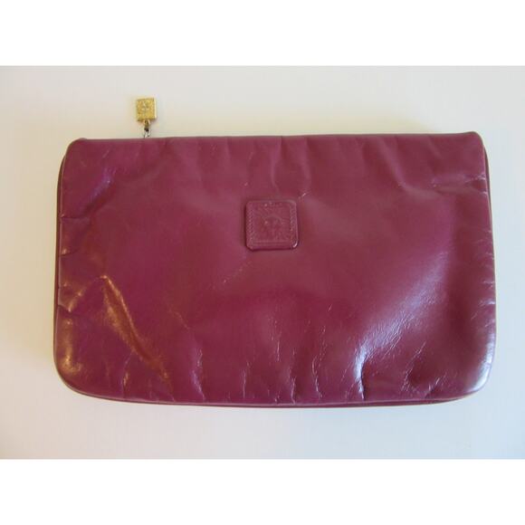 Anne Klein Handbags - ANNE KLEIN for Calderon Mauve Leather Handheld Clutch Zip Closure